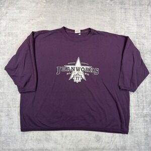 Jean Works Sweatshirt Mens XL Purple Star Graphic Boxy Vintage 90s Distressed